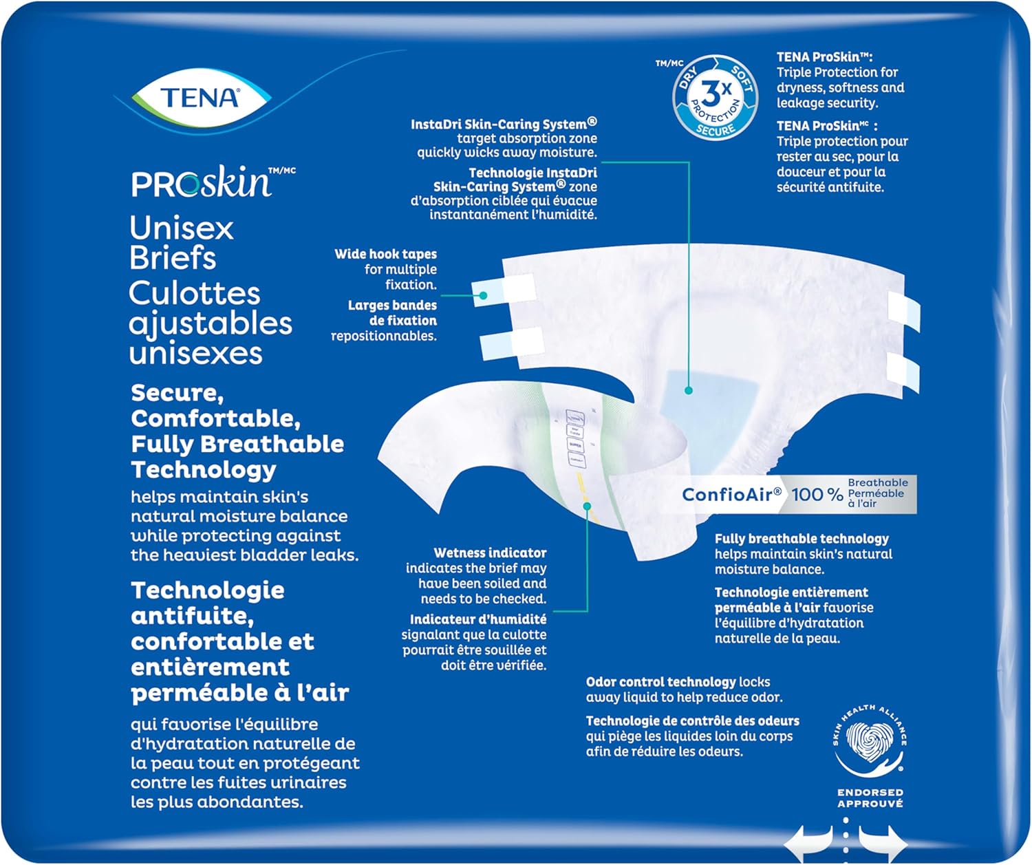 Tena Incontinence Adult Diapers, Maximum Absorbency, Disposable Briefs, ProSkin - Large - 56 ct Large 56