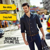 got2b Ultra Glued Invincible Styling Gel Set, 6 Fl Oz (2-Tube) + 1.25 Fl Oz Travel Size, Hair Gel for Men and Women with Extra Strong Hold, Non-Sticky, No-Flake Formula for Vertical Styles
