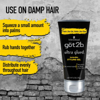 got2b Ultra Glued Invincible Styling Gel Set, 6 Fl Oz (2-Tube) + 1.25 Fl Oz Travel Size, Hair Gel for Men and Women with Extra Strong Hold, Non-Sticky, No-Flake Formula for Vertical Styles
