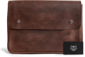 Hide & Drink, Vintage Folder Document Holder, File Case, A5 Binder, Envelope Portfolio, Full Grain Leather, Handmade, Bourbon Brown