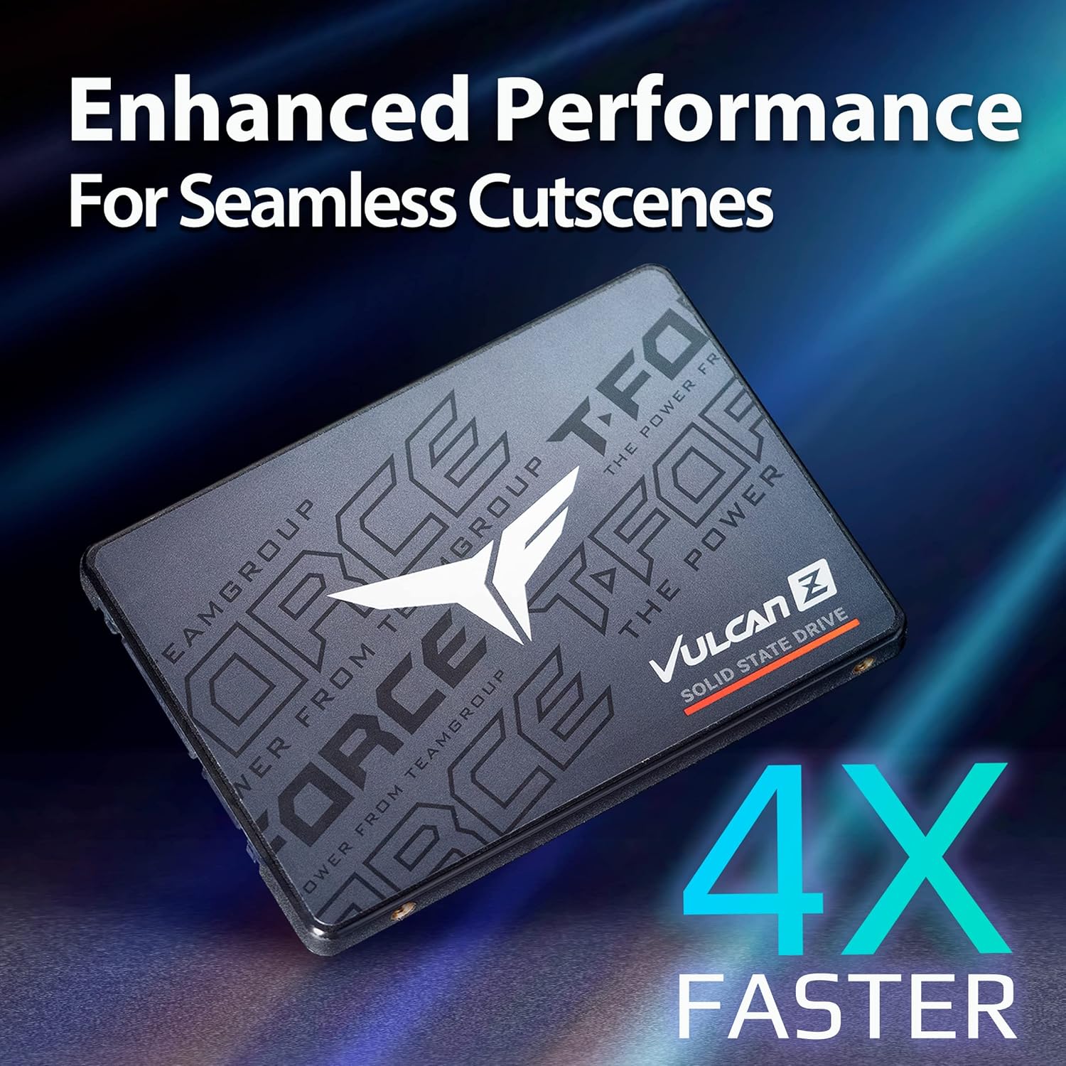 TEAMGROUP T-Force Vulcan Z 512GB SLC Cache 3D NAND TLC 2.5 Inch SATA III Internal Solid State Drive SSD (R/W Speed up to 530/470 MB/s) T253TZ512G0C101 512gb Vulcan Z
