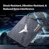 TEAMGROUP T-Force Vulcan Z 512GB SLC Cache 3D NAND TLC 2.5 Inch SATA III Internal Solid State Drive SSD (R/W Speed up to 530/470 MB/s) T253TZ512G0C101 512gb Vulcan Z