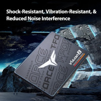 TEAMGROUP T-Force Vulcan Z 512GB SLC Cache 3D NAND TLC 2.5 Inch SATA III Internal Solid State Drive SSD (R/W Speed up to 530/470 MB/s) T253TZ512G0C101 512gb Vulcan Z