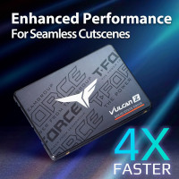 TEAMGROUP T-Force Vulcan Z 512GB SLC Cache 3D NAND TLC 2.5 Inch SATA III Internal Solid State Drive SSD (R/W Speed up to 530/470 MB/s) T253TZ512G0C101 512gb Vulcan Z
