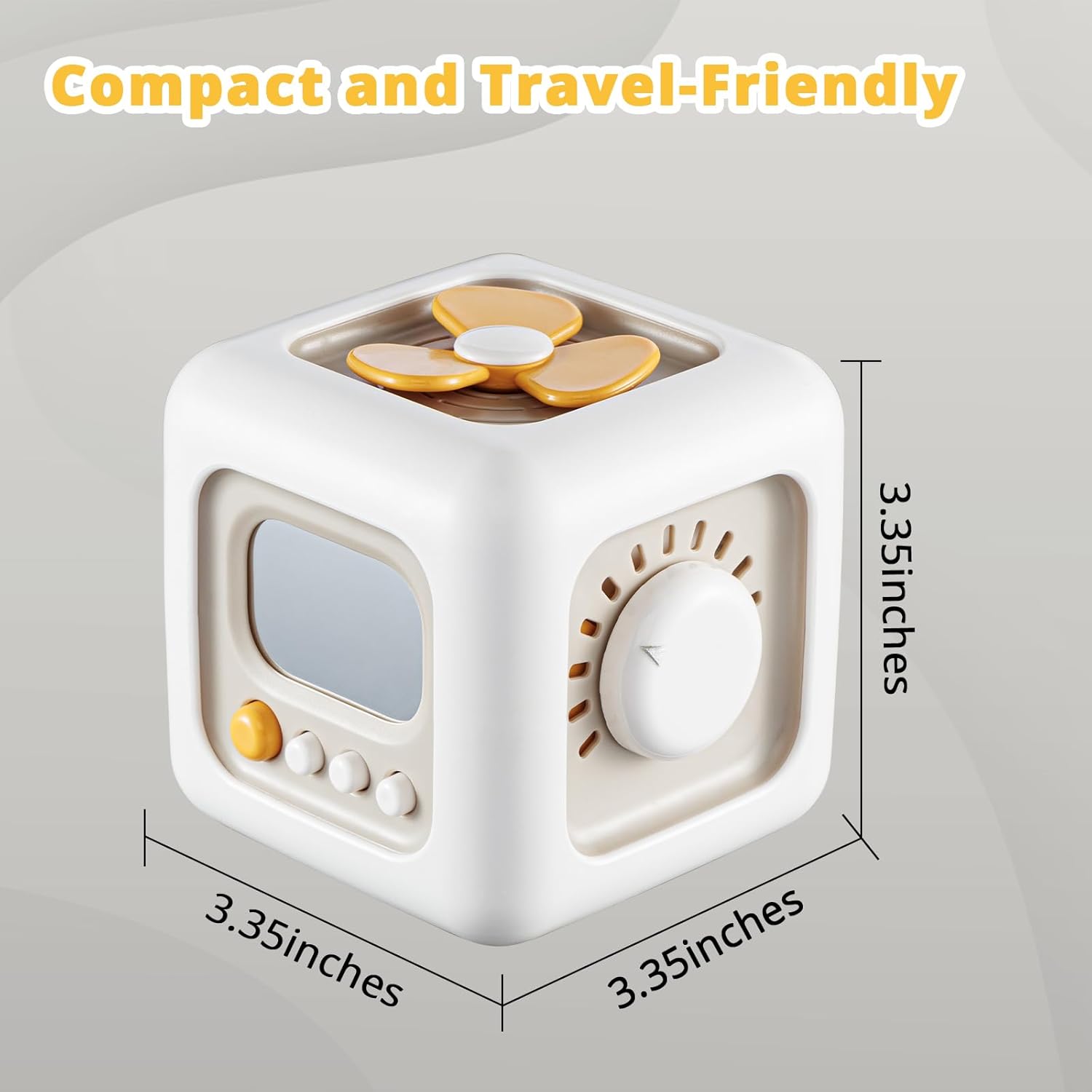 Busy Cube Toys for 1 Year Old Boy, Montessori Toys for 1+ Year Old, Travel Sensory Toys for Toddlers 1-3, Learning Fine Motor Skills| 1st Birthday Gifts Boy 9 12 Months + Off-white