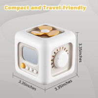 Busy Cube Toys for 1 Year Old Boy, Montessori Toys for 1+ Year Old, Travel Sensory Toys for Toddlers 1-3, Learning Fine Motor Skills| 1st Birthday Gifts Boy 9 12 Months + Off-white