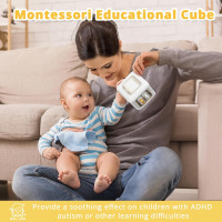 Busy Cube Toys for 1 Year Old Boy, Montessori Toys for 1+ Year Old, Travel Sensory Toys for Toddlers 1-3, Learning Fine Motor Skills| 1st Birthday Gifts Boy 9 12 Months + Off-white
