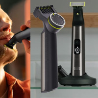 Philips Norelco OneBlade Pro Kit, Hybrid Electric Trimmer and Shaver with Charging Stand and Precision Comb, QP6550 + OneBlade Body Kit, 3 Pieces, QP610
