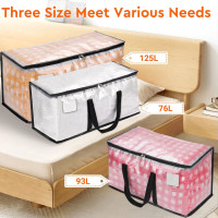 BlissTotes Moving Bags, 93L 8-Pack Storage Bags, Moving Box Heavy Duty Extra Large, Moving Totes with Zipper, Reinforced Handles & Tag Pocket, Boxes for Packaging Moving 8 93L