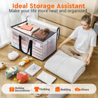 BlissTotes Moving Bags, 93L 8-Pack Storage Bags, Moving Box Heavy Duty Extra Large, Moving Totes with Zipper, Reinforced Handles & Tag Pocket, Boxes for Packaging Moving 8 93L