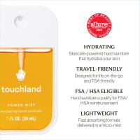 Touchland Hydrating Hand Sanitizer Spray, TOP 5 Set (Applelicious, Sandalwood, Lavender, Berry, Citrus), 1 FL. OZ. Travel Size Power Mist Sprays (Set of 5) Top Five Set