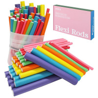 47 pcs 7'' Hair Curlers Rollers Flexi Rods Flexible Curling Rods Set No Heat Heatless Bendy Foam Hair Curls for Long,Medium,Short Hair to Sleep in Pink