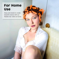 47 pcs 7'' Hair Curlers Rollers Flexi Rods Flexible Curling Rods Set No Heat Heatless Bendy Foam Hair Curls for Long,Medium,Short Hair to Sleep in Pink