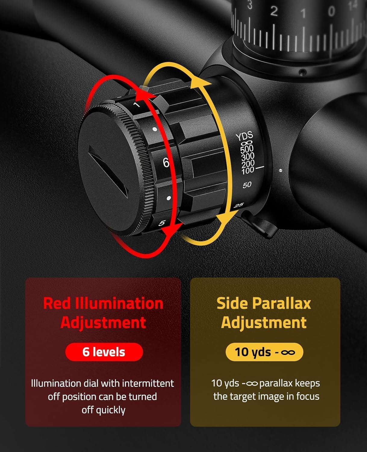 CVLIFE BearPower 5-25x50 FFP Rifle Scope - First Focal Plane Scope with MOA Illuminated Reticle, Zero Stop, Parallax Adjustment, Scope Rings - Long Range Hunting Scope 30mm Tube