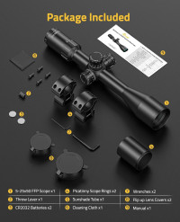 CVLIFE BearPower 5-25x50 FFP Rifle Scope - First Focal Plane Scope with MOA Illuminated Reticle, Zero Stop, Parallax Adjustment, Scope Rings - Long Range Hunting Scope 30mm Tube