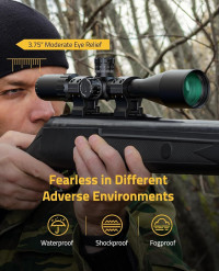 CVLIFE BearPower 5-25x50 FFP Rifle Scope - First Focal Plane Scope with MOA Illuminated Reticle, Zero Stop, Parallax Adjustment, Scope Rings - Long Range Hunting Scope 30mm Tube