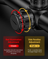 CVLIFE BearPower 5-25x50 FFP Rifle Scope - First Focal Plane Scope with MOA Illuminated Reticle, Zero Stop, Parallax Adjustment, Scope Rings - Long Range Hunting Scope 30mm Tube