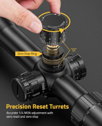 CVLIFE BearPower 5-25x50 FFP Rifle Scope - First Focal Plane Scope with MOA Illuminated Reticle, Zero Stop, Parallax Adjustment, Scope Rings - Long Range Hunting Scope 30mm Tube