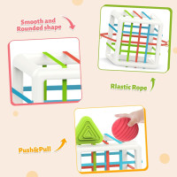 MINGKIDS Montessori Toys for 1 Year Old, 6 Pc Multi Sensory Shape, Toddler Developmental Learning Birthday Gifts, Baby Toys 12 Month Cube