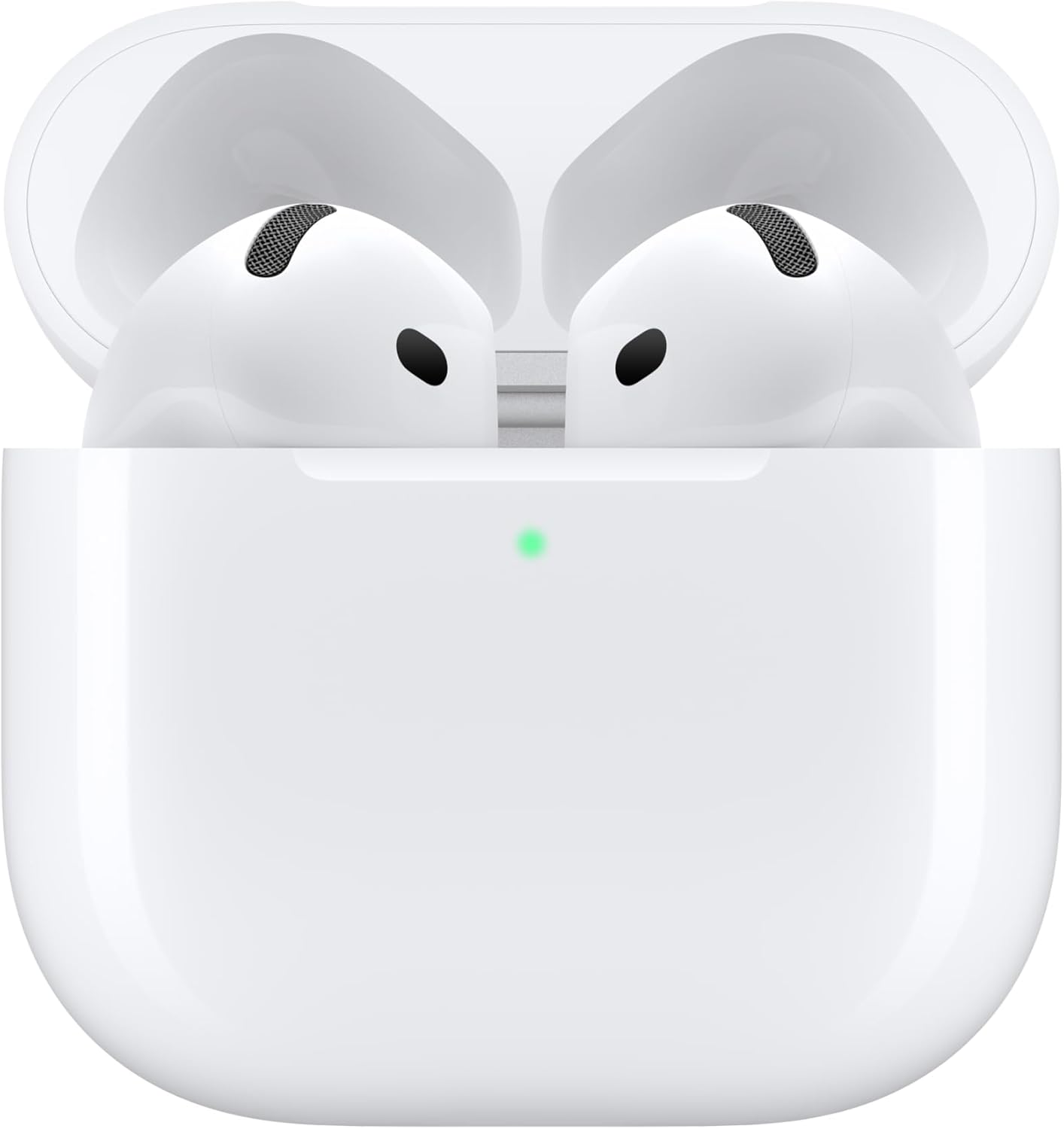 Apple AirPods 4 Wireless Earbuds, Bluetooth Headphones, Personalized Spatial Audio, Sweat and Water Resistant, USB-C Charging Case, H2 Chip, Up to 30 Hours of Battery Life, Effortless Setup for iPhone Without Active Noise Cancellation Without AppleCare+