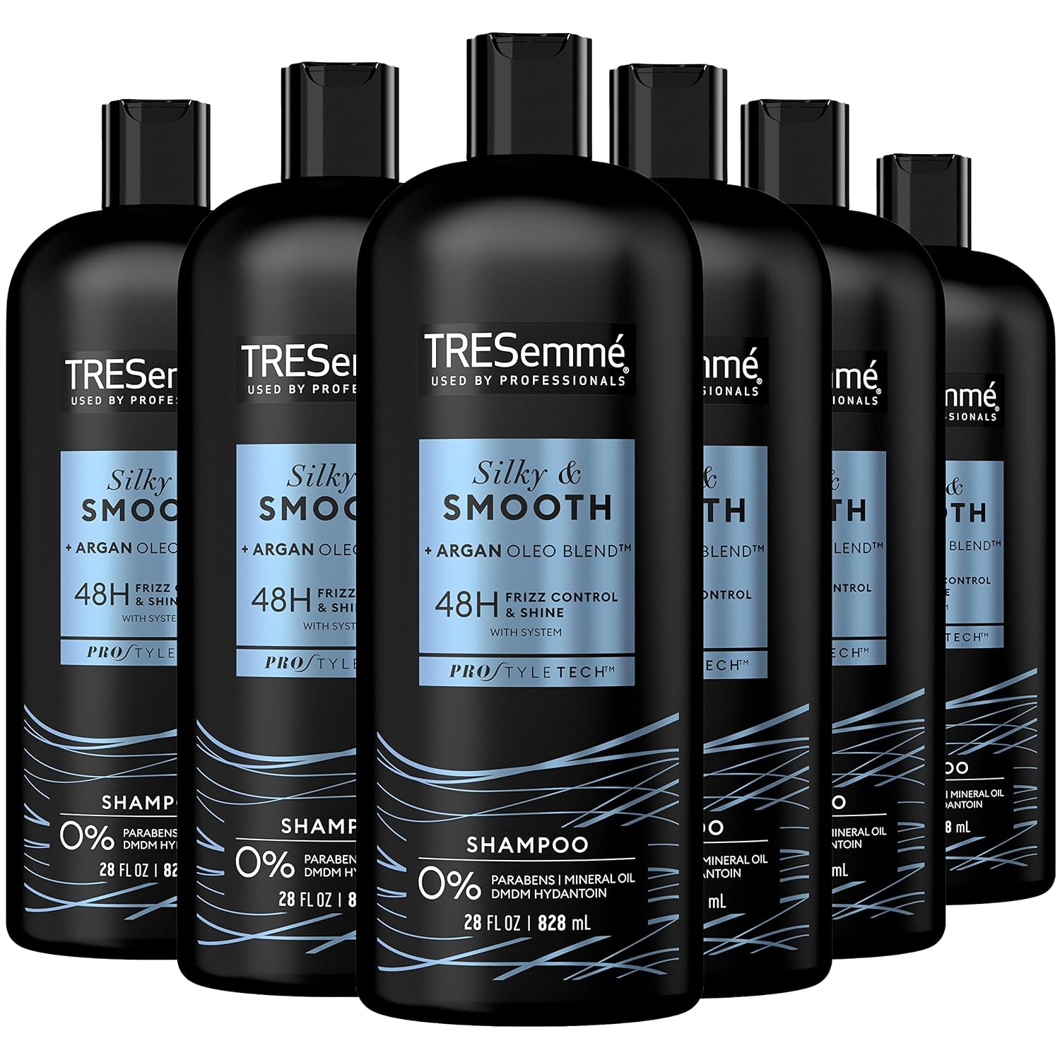 TRESemmé Silky & Smooth Anti-Frizz Shampoo For Frizzy Hair Formulated With Pro Style Technology 28 Fl Oz (Pack of 6)