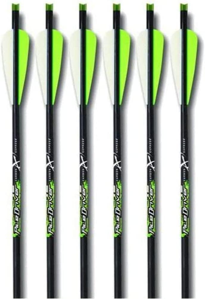 Carbon Express PileDriver Fletched Carbon Crossbolt with 4-Inch Vanes, 6-Pack Crossbolt 20-Inch