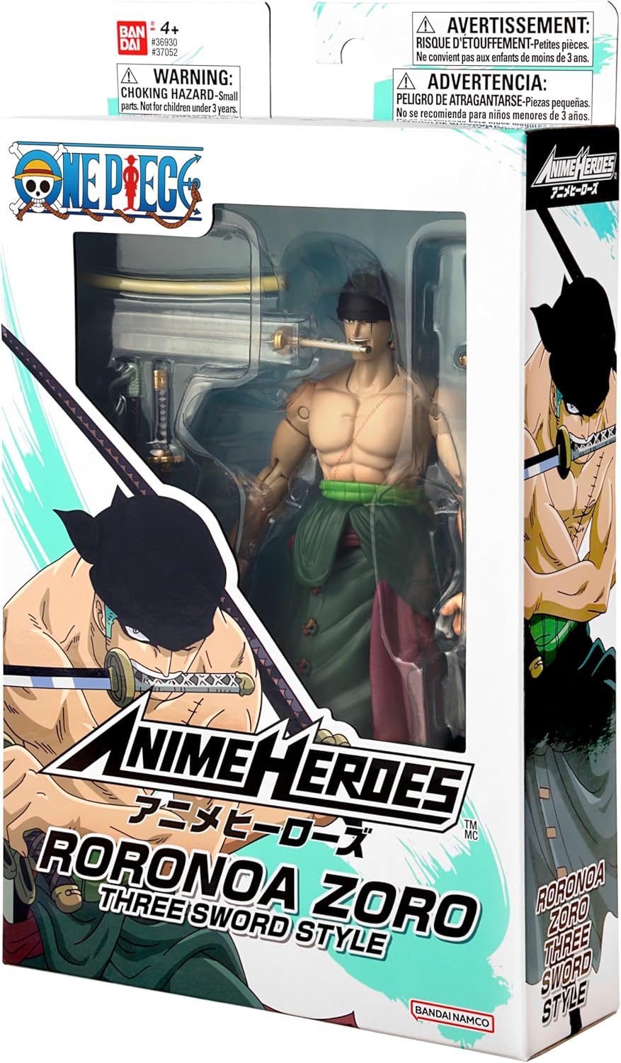 ANIME HEROES - One Piece - Roronoa Zoro Three Sword Style Action Figure One Piece Roronoa Zoro Three Sword Style