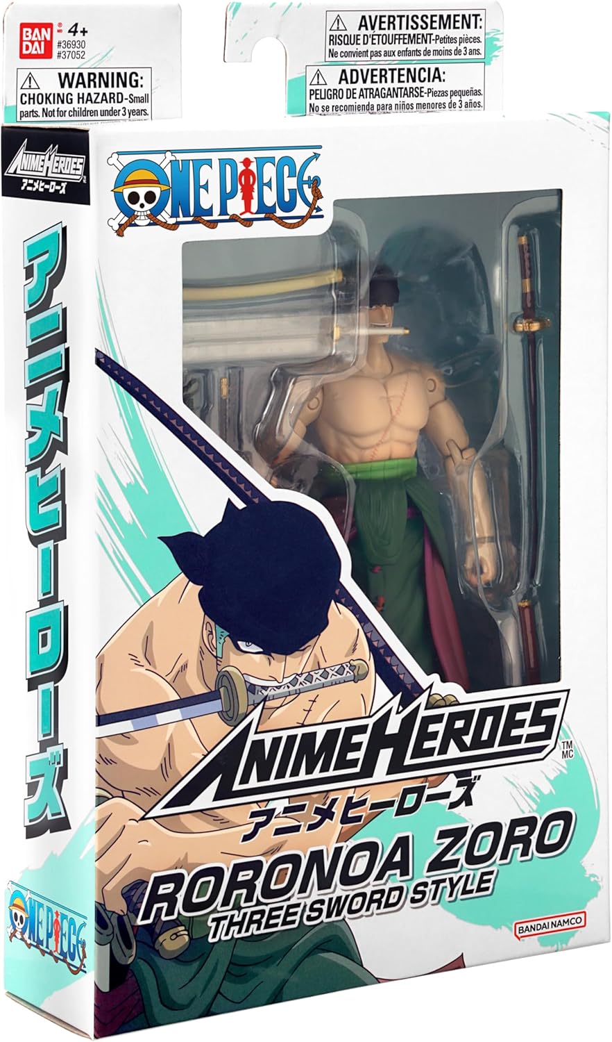 ANIME HEROES - One Piece - Roronoa Zoro Three Sword Style Action Figure One Piece Roronoa Zoro Three Sword Style