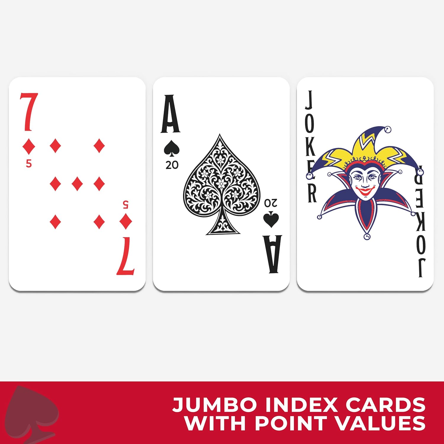 Deluxe Canasta Game Set for Adults & Seniors, Jumbo Index Large Print Cards, Rotating Tray, Scorepad, Classic Playing Card Game, Gift for Families & Grandma Deluxe Game Set Edition