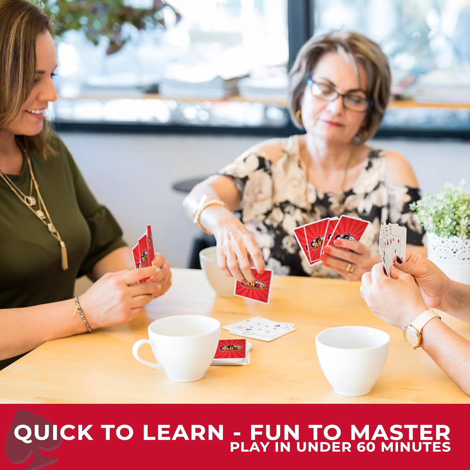 Deluxe Canasta Game Set - Classic Card Game for Adults & Seniors - Large Print Cards, Rotating Tray & Scorepad - Gift for Families & Grandma Deluxe Game Set Edition