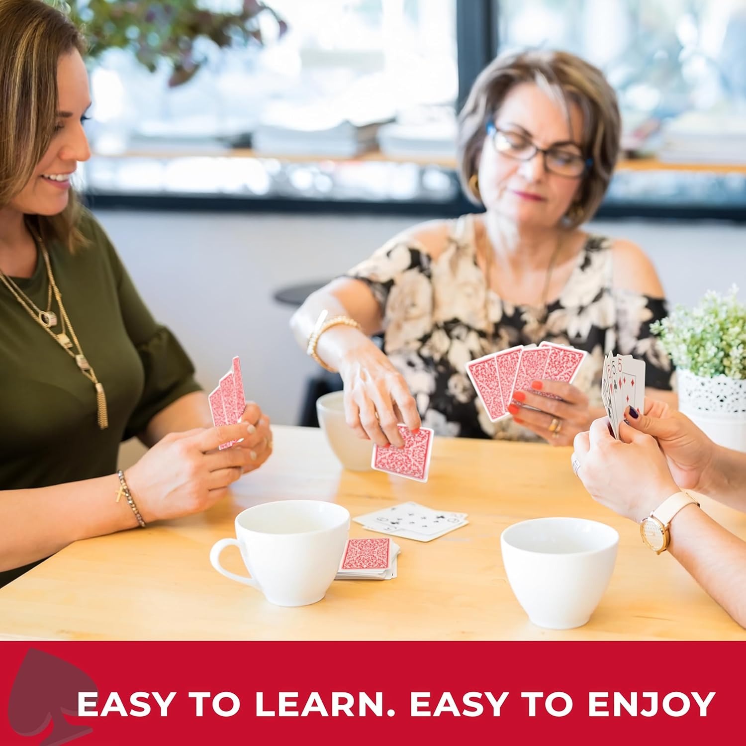 Deluxe Canasta Game Set for Adults & Seniors, Jumbo Index Large Print Cards, Rotating Tray, Scorepad, Classic Playing Card Game, Gift for Families & Grandma Deluxe Game Set Edition