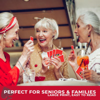 Deluxe Canasta Game Set - Classic Card Game for Adults & Seniors - Large Print Cards, Rotating Tray & Scorepad - Gift for Families & Grandma Deluxe Game Set Edition