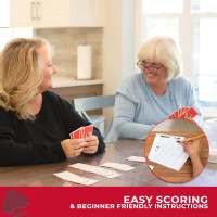 Deluxe Canasta Game Set - Classic Card Game for Adults & Seniors - Large Print Cards, Rotating Tray & Scorepad - Gift for Families & Grandma Deluxe Game Set Edition