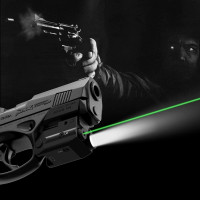 Gmconn Pistol Green Red Laser Light Combot, 350 lm Gun Flashlight with Strobe Mode Green Red Laser for Handgun,Compact Rail Mount Tactical Flashlight, USB Rechargeable Weapon for Pistols (Green Laser)