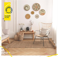 KushimHome Hanging Wall Basket Set - Large Boho Wicker Basket Decor - Bamboo Woven Seagrass Wall Decor - African Flat