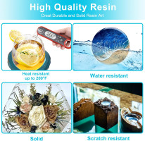 Teexpert Epoxy Resin Crystal Clear: 64OZ Epoxy Resin kit Fast Curing Heat Resistant for Casting Coating Art DIY Craft Jewelry Wood Table Top Flower Preservation- 2 Part(32OZ Resin and 32OZ Hardener)