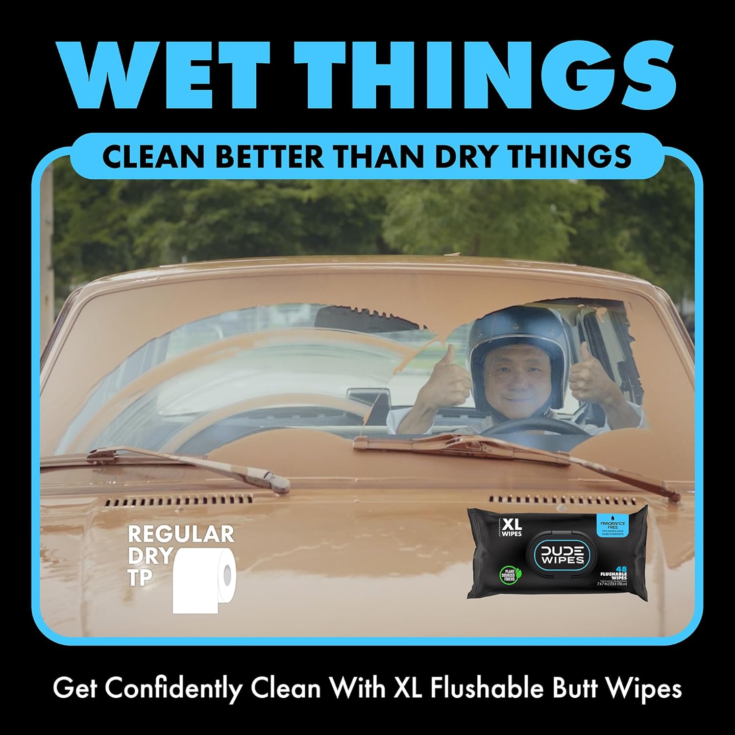 DUDE Wipes - Flushable Wipes with DUDE Bombs Toilet Spray - 18 Pack, 864 Wipes + 1 Spray Bottle - Unscented Extra-Large Adult Wet Wipes with Vitamin-E & Aloe - Forest Fresh Stank Eliminator Fragrance Free 48 Count (Pack of 18)