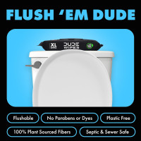 DUDE Wipes - Flushable Wipes with DUDE Bombs Toilet Spray - 18 Pack, 864 Wipes + 1 Spray Bottle - Unscented Extra-Large Adult Wet Wipes with Vitamin-E & Aloe - Forest Fresh Stank Eliminator Fragrance Free 48 Count (Pack of 18)