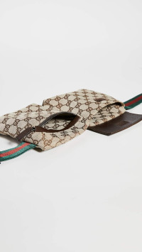 Gucci Women's Pre-Loved Vintage Web Belt Bag, Gg Canvas