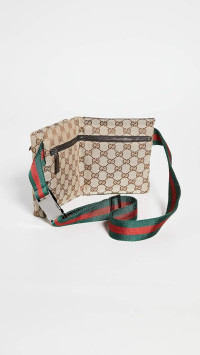 Gucci Women's Pre-Loved Vintage Web Belt Bag, Gg Canvas