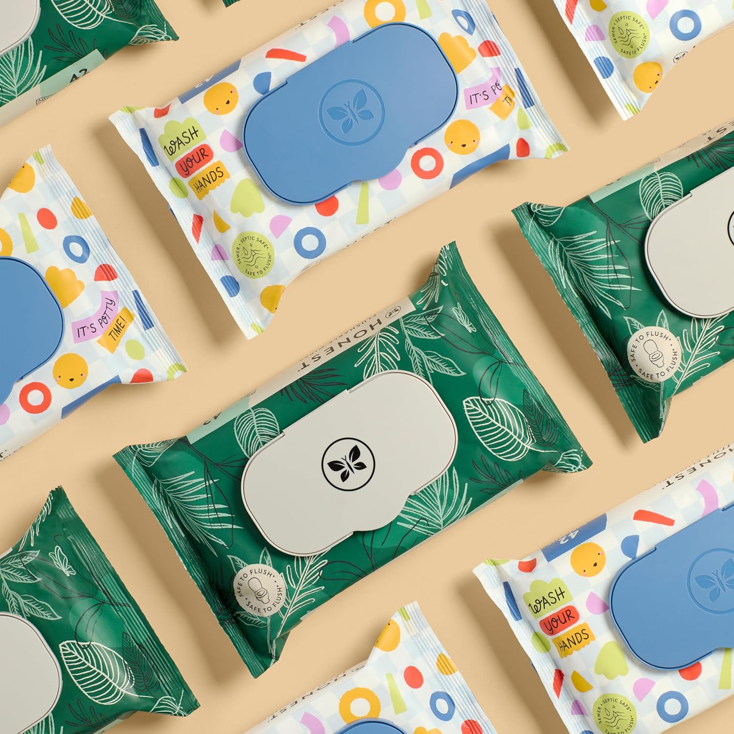 The Honest Company Plant-Based Toddler Flushable Wipes | Designed for Potty Training | 99% Water, Hypoallergenic, EWG Verified, Safe to Flush | Fragrance Free, 126 Count Unscented 42 Count (Pack of 3)