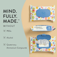 The Honest Company Plant-Based Toddler Flushable Wipes | Designed for Potty Training | 99% Water, Hypoallergenic, EWG Verified, Safe to Flush | Fragrance Free, 126 Count Unscented 42 Count (Pack of 3)