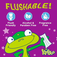 Flushable Wipes for Baby and Kids by Kandoo, Sensitve and Unscented Formula, Hypoallergenic Potty Training Wet Cleansing Cloths, 50 Count, 10 Pack + Tub