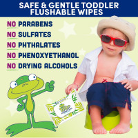 Flushable Wipes for Baby and Kids by Kandoo, Sensitve and Unscented Formula, Hypoallergenic Potty Training Wet Cleansing Cloths, 50 Count, 10 Pack + Tub