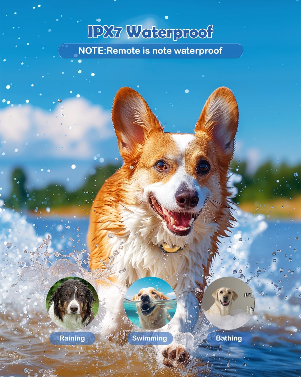 PATPET Dog Training Collar - Rechargeable Dog Training Collar with Remote for Medium Large Dogs 1000Ft Remote Range 3 Training Modes IPX7 Waterproof Black One Receiver Black