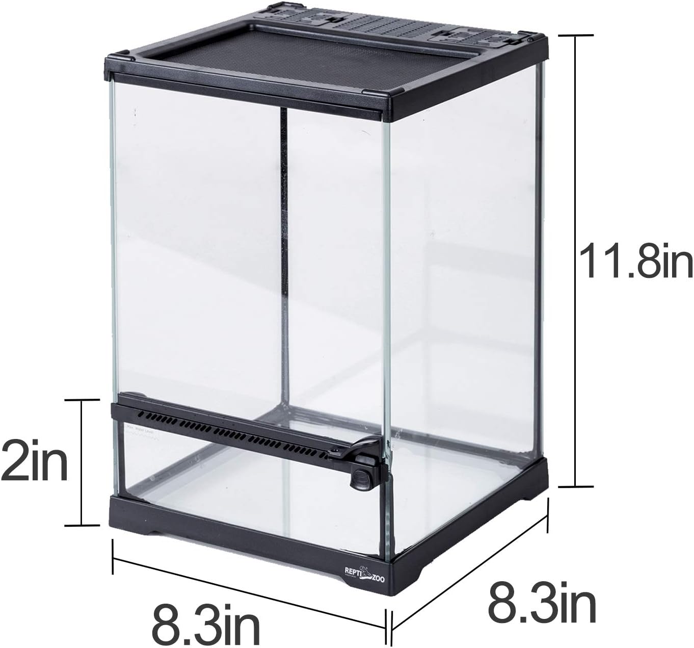 REPTI ZOO Mini Reptile Glass Terrarium,Front Opening Door Full View Visually Appealing Mini Reptile or Amphibians Glass Habitat 8