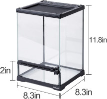 REPTI ZOO Mini Reptile Glass Terrarium,Front Opening Door Full View Visually Appealing Mini Reptile or Amphibians Glass Habitat 8