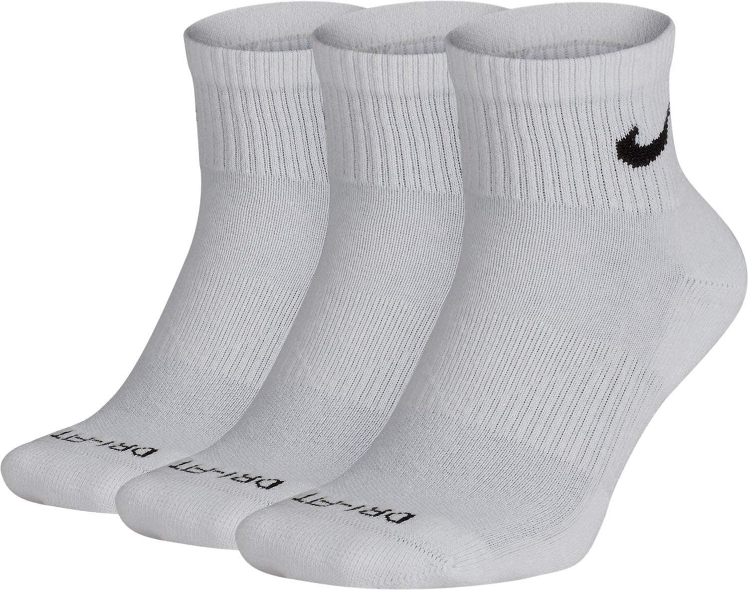 Nike Everyday Cushion Ankle Training Socks (3 Pair) X-Large White