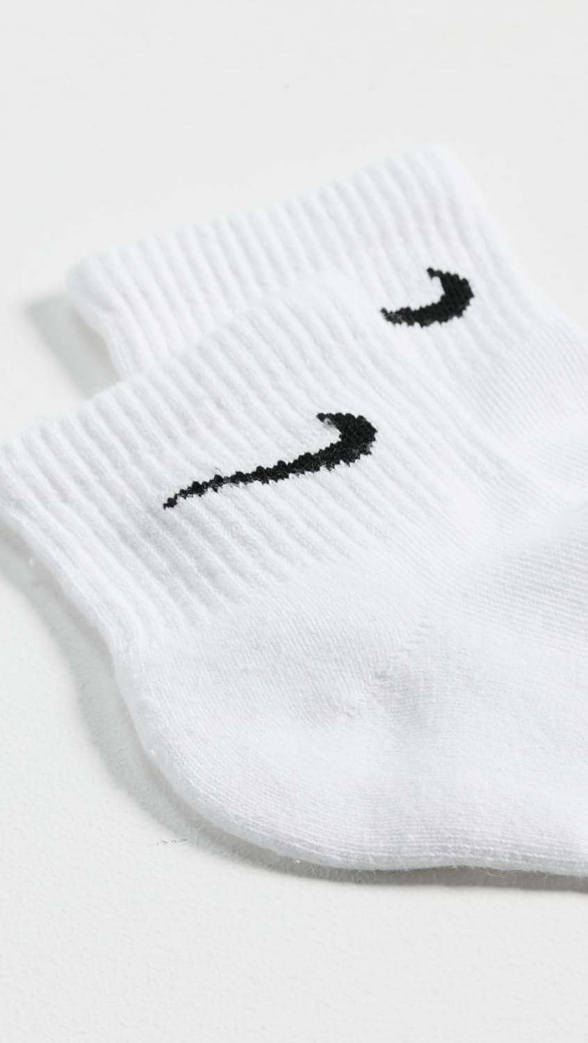 Nike Everyday Plus Cushioned Training Ankle Socks (3 Pairs) (WHITE/BLACK) X-Large
