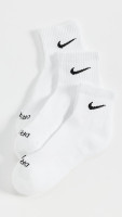Nike Everyday Plus Cushioned Training Ankle Socks (3 Pairs) (WHITE/BLACK) X-Large